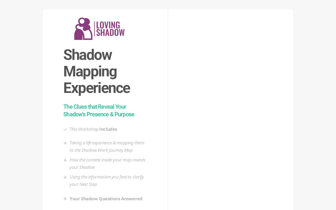 Loving Shadow - Shadow Mapping Workshop -- Shadow Work Mentorship